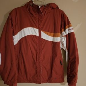 Columbia Vertez Sportwear ski hoodie jacket multi-orange color size Large